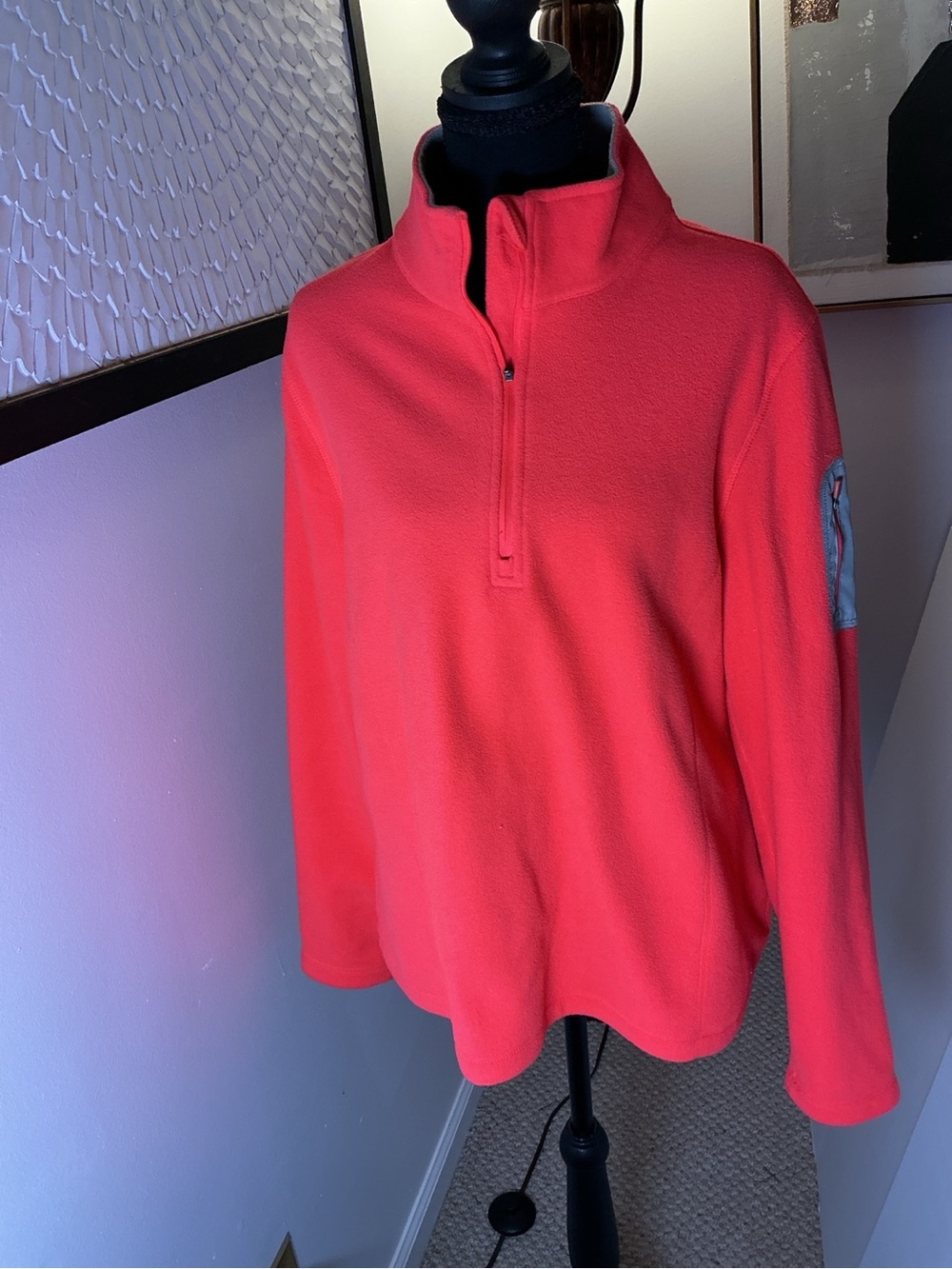 Danskin Now Women’s XL Coral Fleece Quarter Zip Pullover